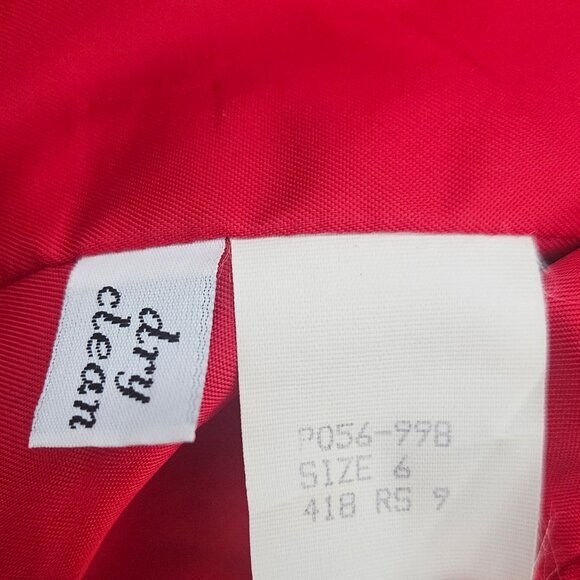 Vtg Pendleton Cropped Blazer Womens Petite Size 6 Red 100% Virgin Wool Jacket - Picture 5 of 6